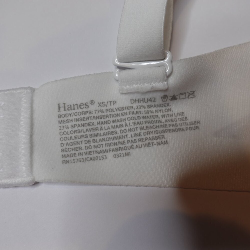 Hanes Simple Shaping and comfort Bra with pads Size XS White new - Picture 6 of 8